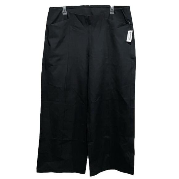 Old Navy Womens Pixie Super Wide Leg Pants Size XL Black Jack High Rise Pull On - Picture 1 of 8